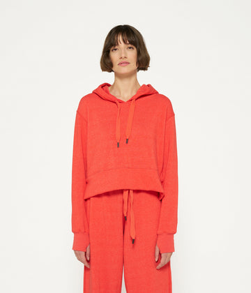 cropped hoodie | poppy red