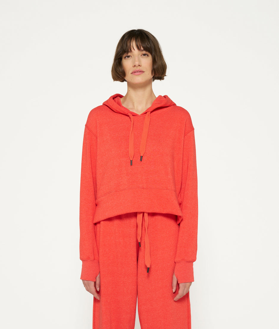 cropped hoodie | poppy red