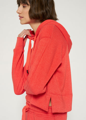 cropped hoodie | poppy red