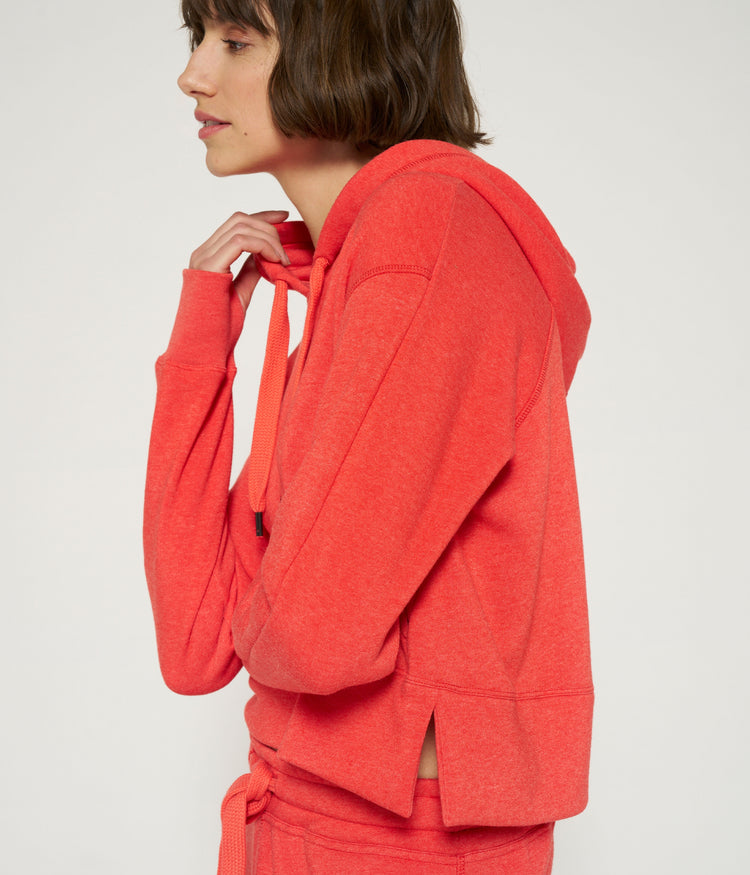 cropped hoodie | poppy red