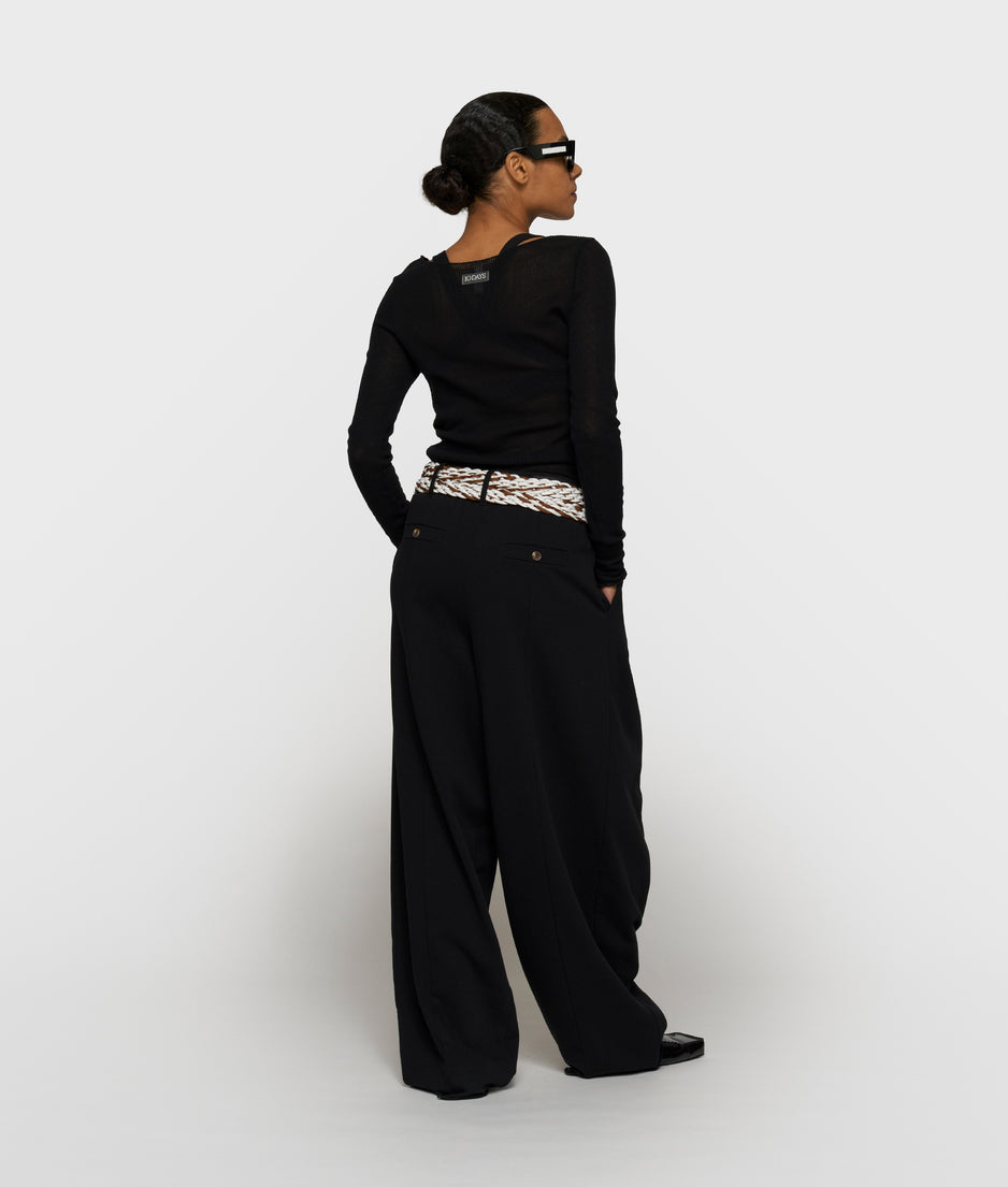 long sleeve tee mesh | black