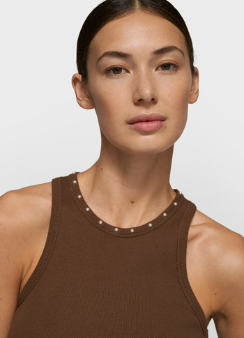 tank top pearls | dark truffle