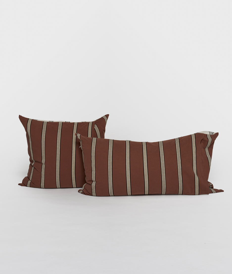 long pillow stripes | soft white melee