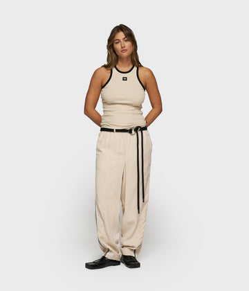 wide tapered pants tencel | light earth