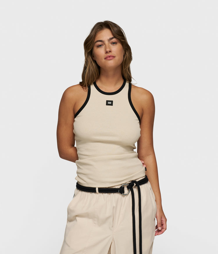 tank top rib contrast | light earth