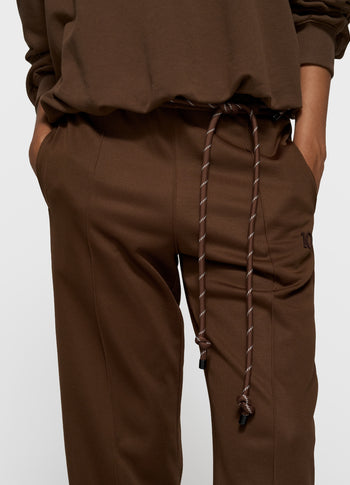 tapered track pants | dark truffle