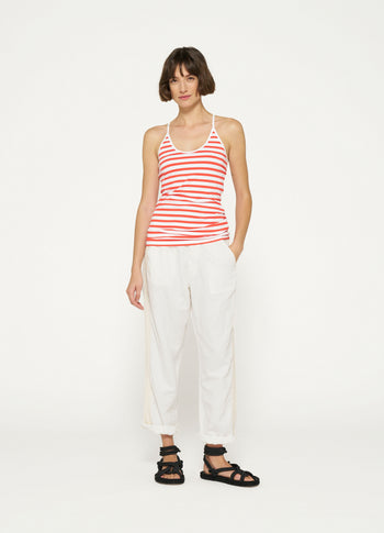 petit wrapper stripes | white/poppy red