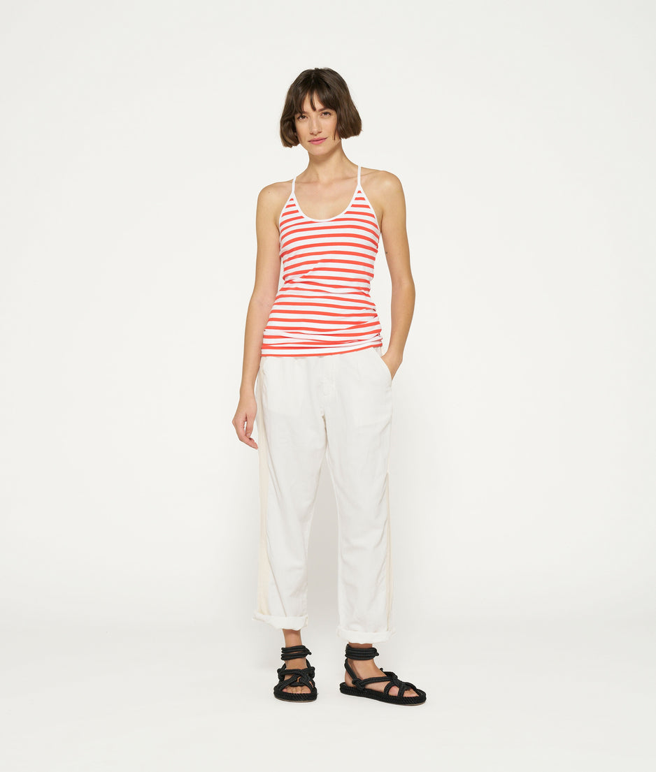 petit wrapper stripes | white/poppy red