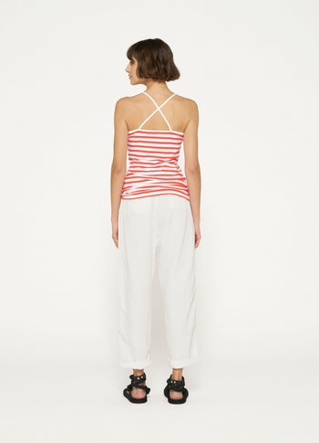 petit wrapper stripes | white/poppy red