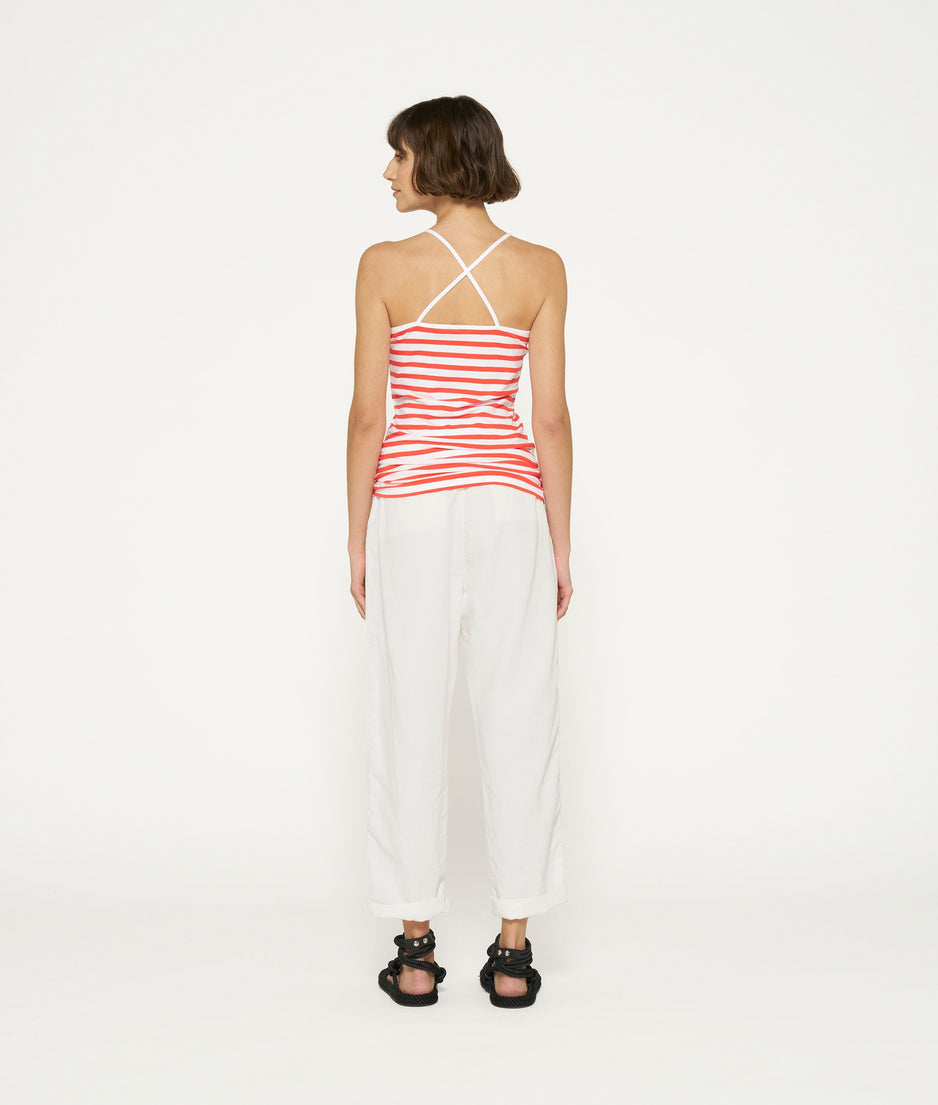 petit wrapper stripes | white/poppy red