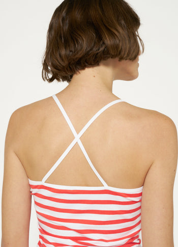 petit wrapper stripes | white/poppy red