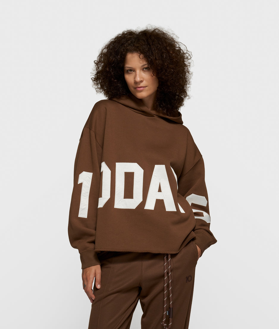 statement logo hoodie | dark truffle