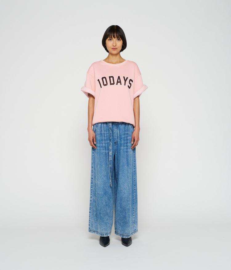 shortsleeve sweater | dusty peach