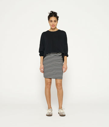 mini skirt stripes | black/ecru