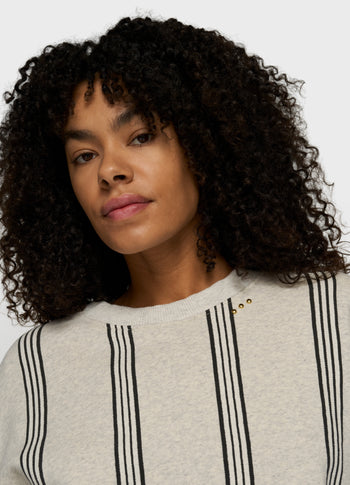 easy sweater stripes | soft white melee