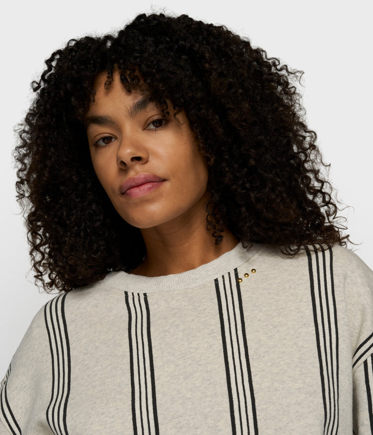 easy sweater stripes | soft white melee