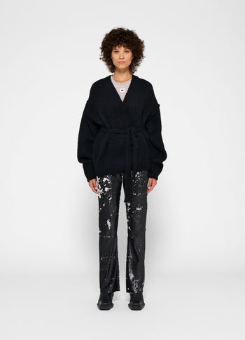 short cardigan alpaca | black