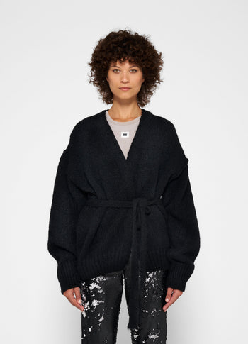 short cardigan alpaca | black