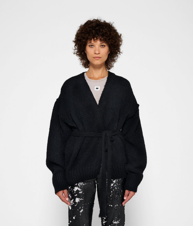 short cardigan alpaca | black