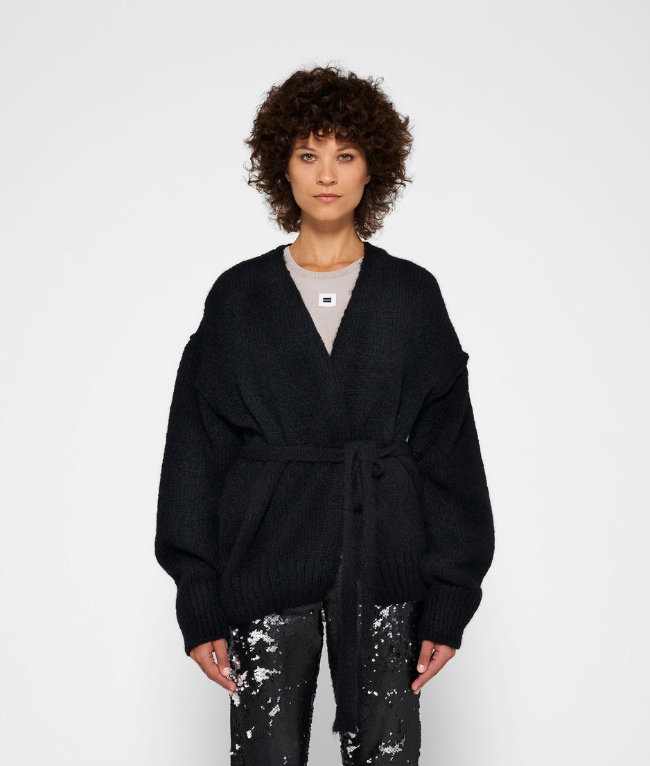 short cardigan alpaca | black
