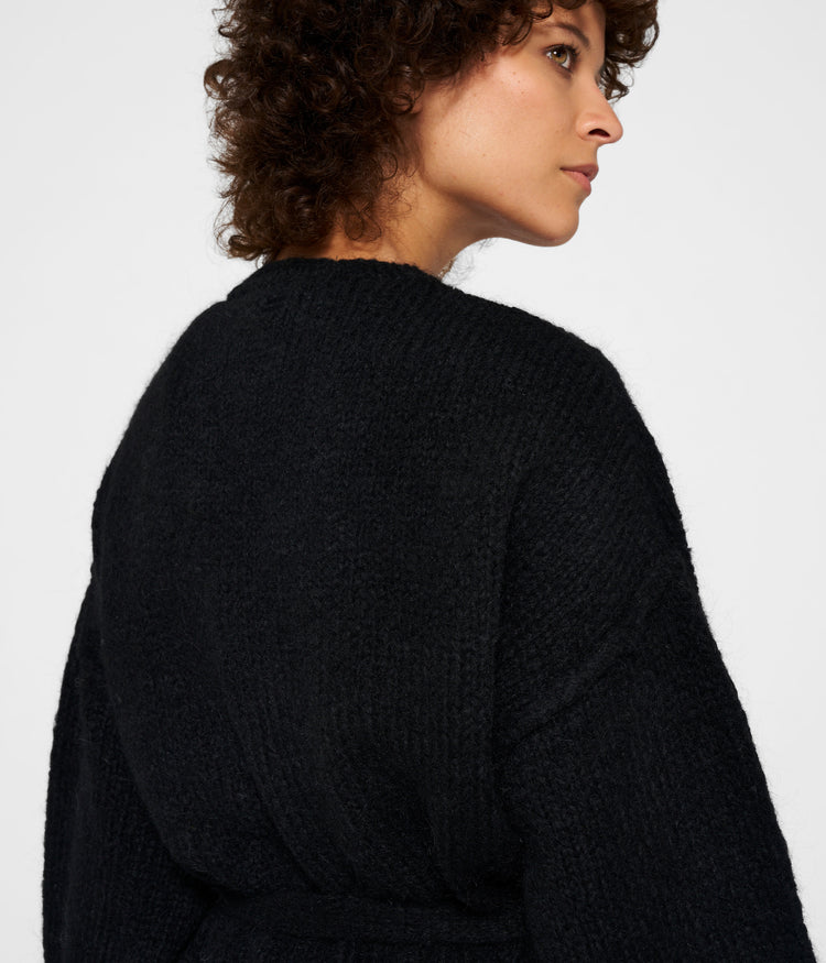 short cardigan alpaca | black