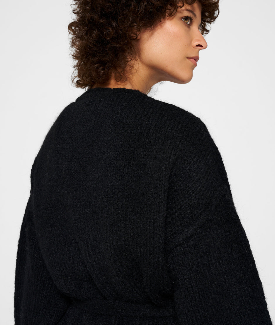 short cardigan alpaca | black