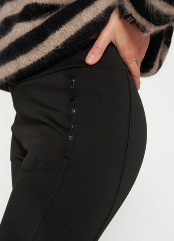 easy fitted pants scuba | black