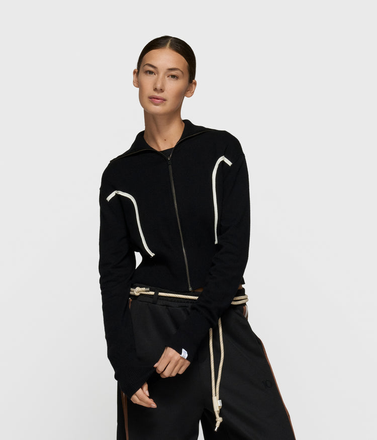 slim knit cardigan | black