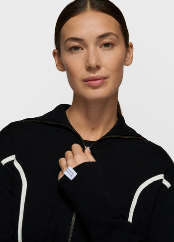 slim knit cardigan | black