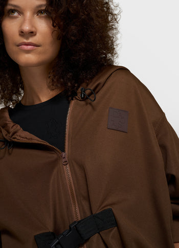 belted zip hoodie | dark truffle