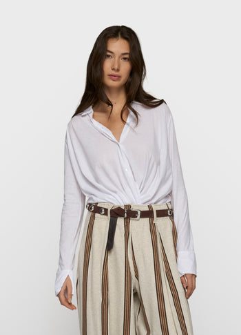 wrap blouse | white