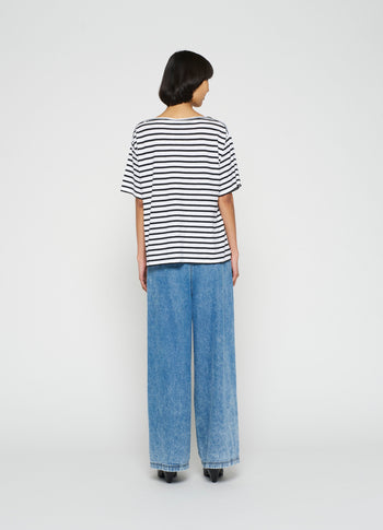jersey tee stripe | ecru/black