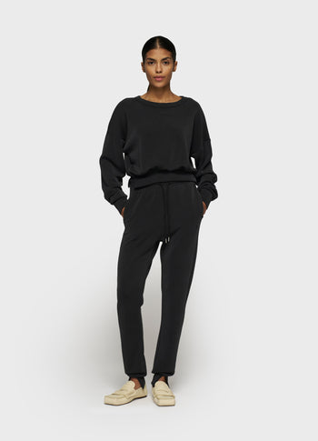 soft scuba cropped sweater | black