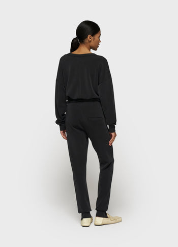 soft scuba cropped sweater | black