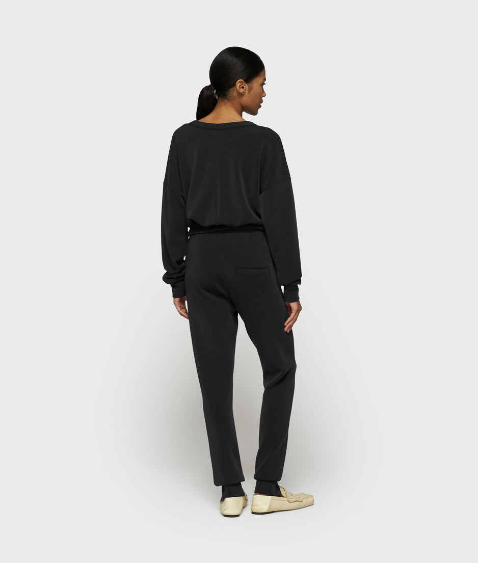 soft scuba cropped sweater | black