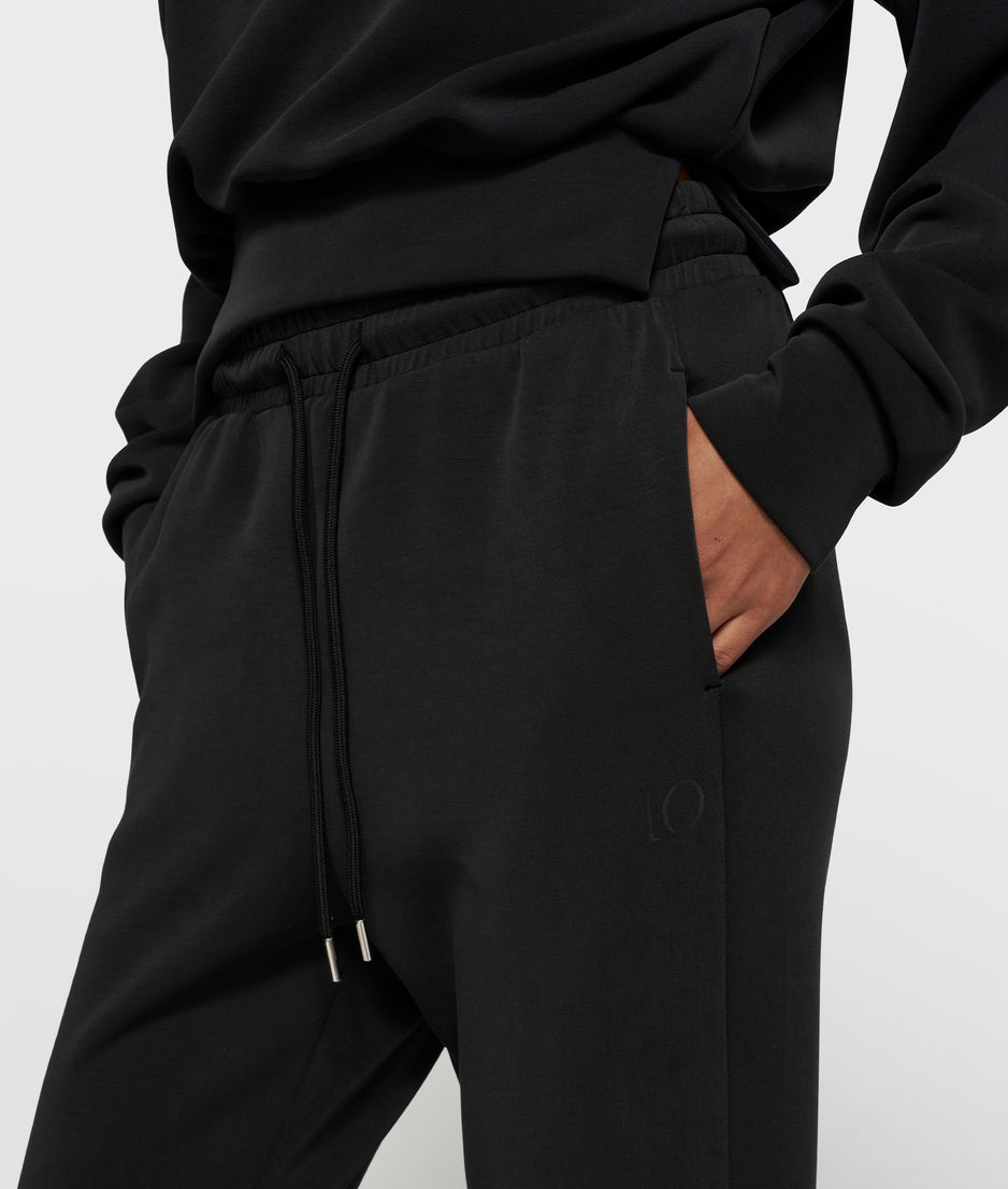 soft scuba cropped sweater | black