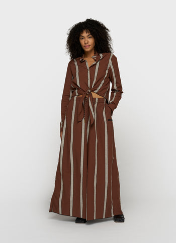 cropped knot blouse | deep brown