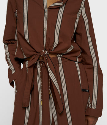 cropped knot blouse | deep brown