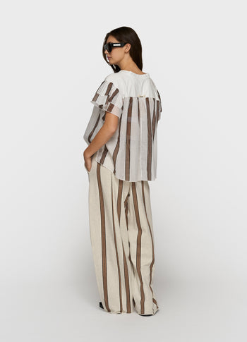 a-line top stripes | ecru