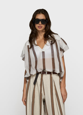 a-line top stripes | ecru