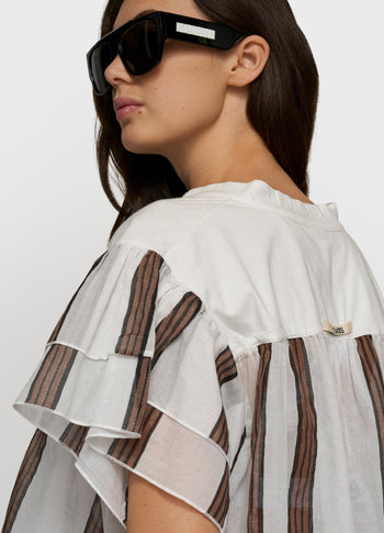 a-line top stripes | ecru