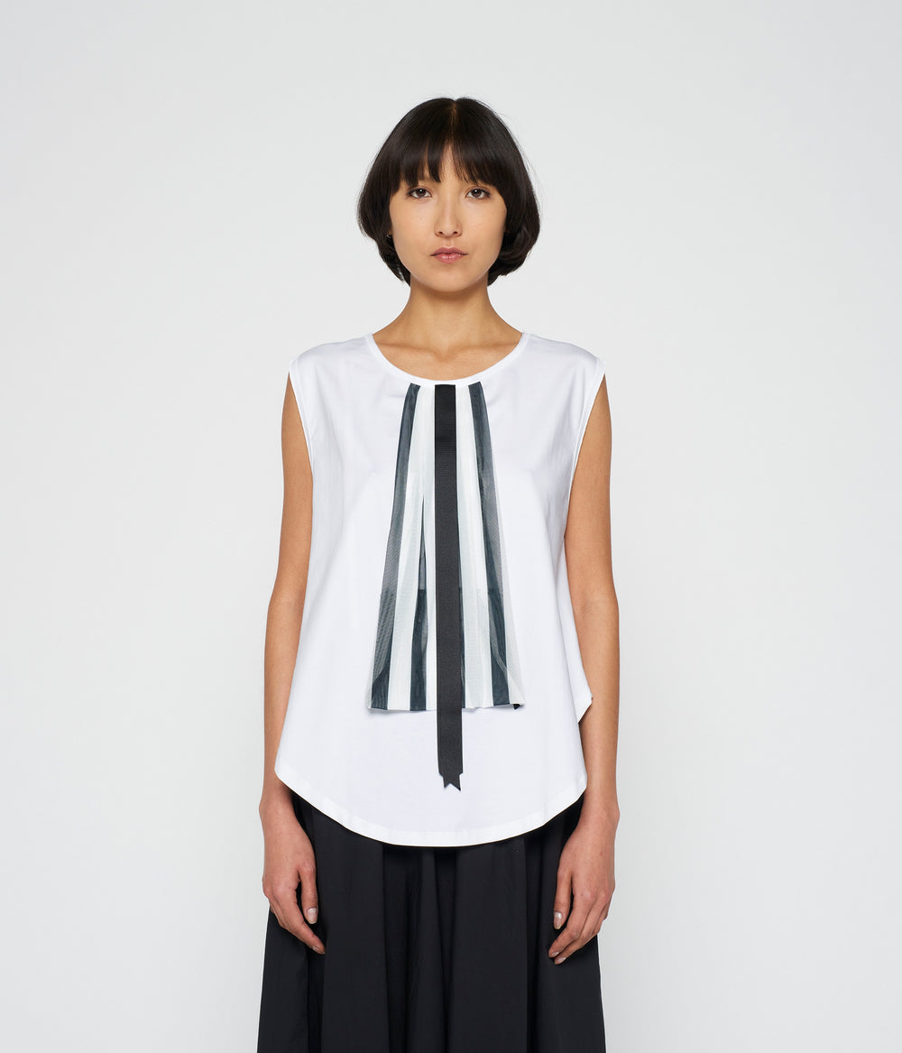 bow top jersey | white