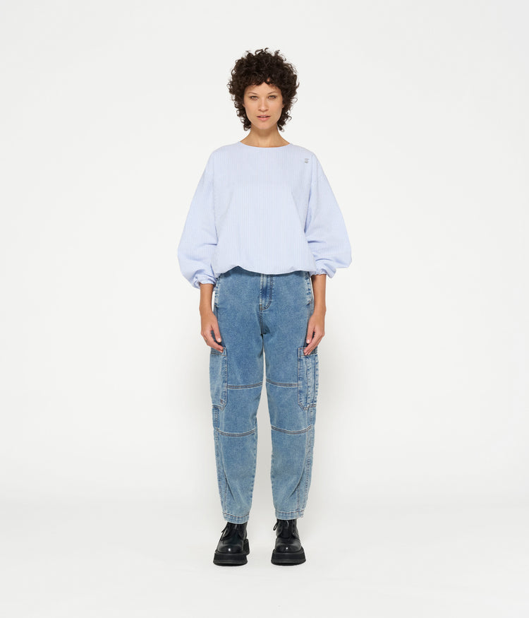 soft denim workwear pants | night sky