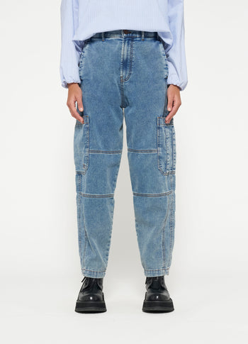 soft denim workwear pants | night sky