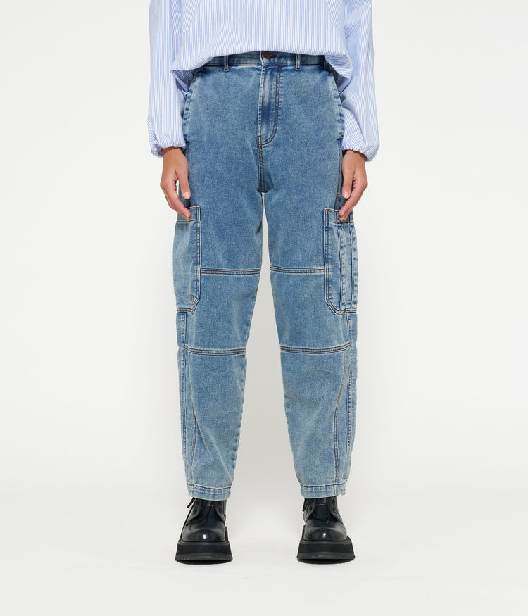 soft denim workwear pants | night sky