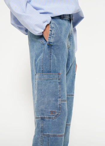 soft denim workwear pants | night sky