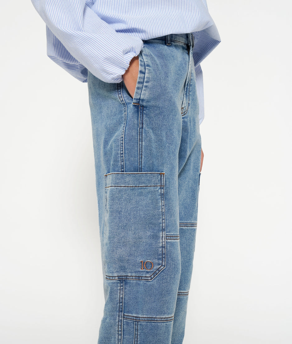 soft denim workwear pants | night sky