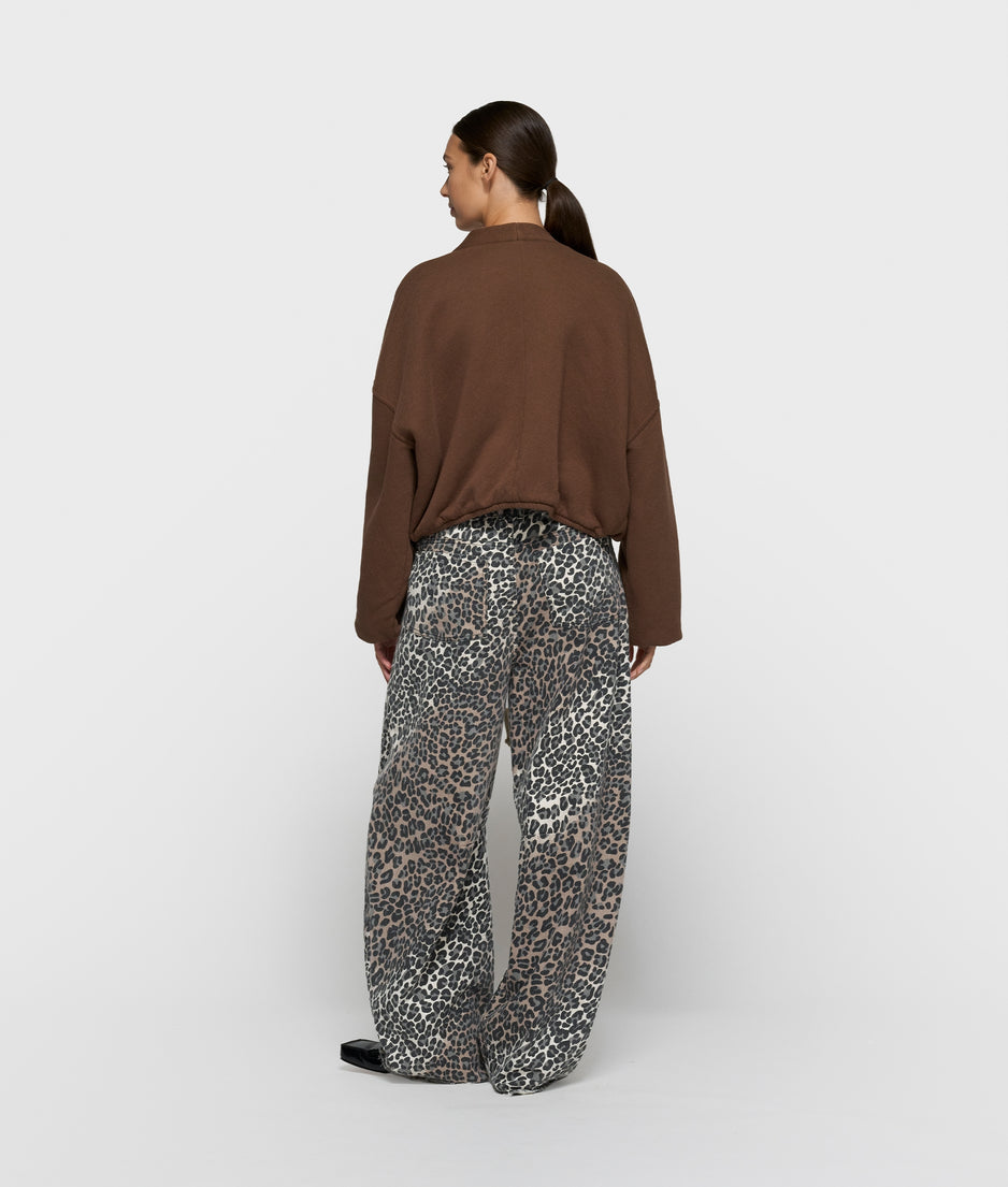 western pants leopard | ecru