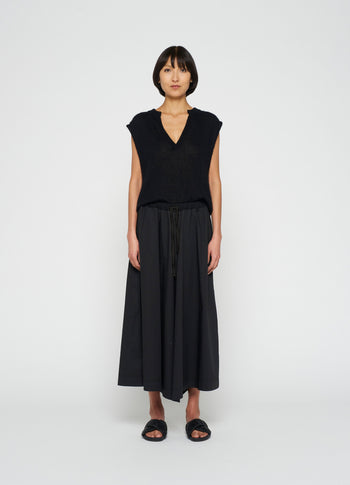 wide pants poplin | black