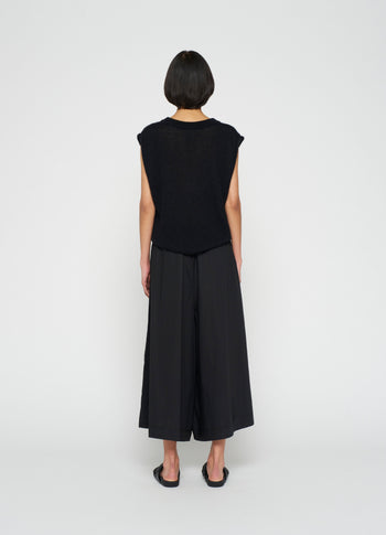 wide pants poplin | black